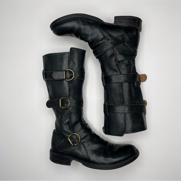 FIORENTINI + BAKER Black Eternity Boots 3 Buckle Artisan Leather Size EU 37 US 7 - Picture 5 of 16